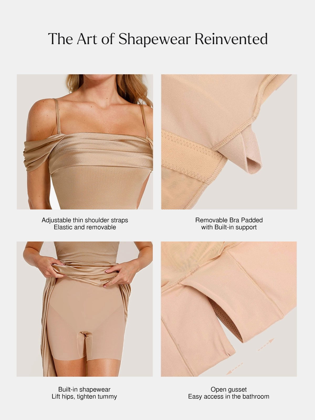 Shapewear Off Shoulder Shine Ruched Sculpting Maxi Dress