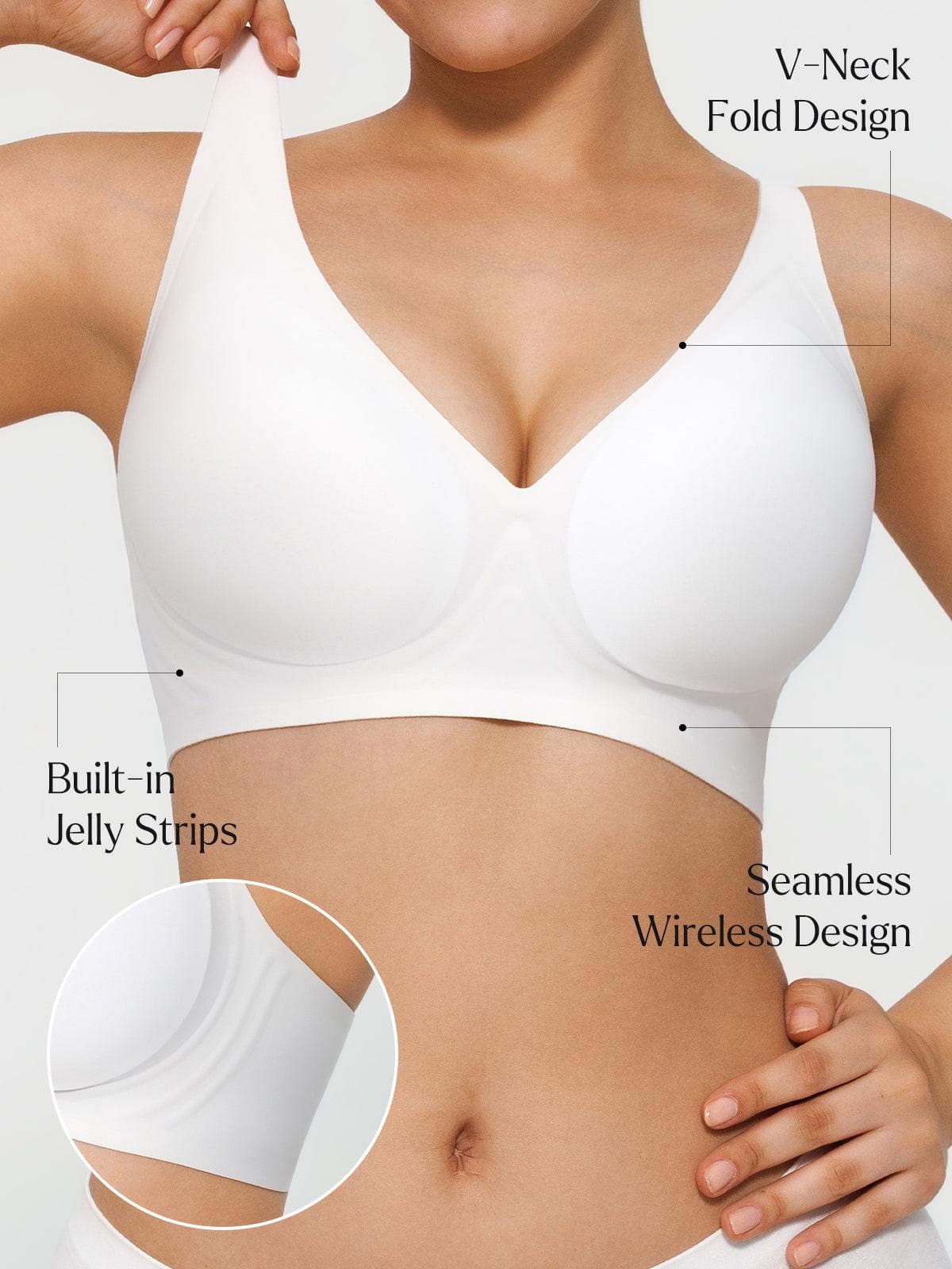 Seamless Wireless Jelly Comfort Plunge Bra
