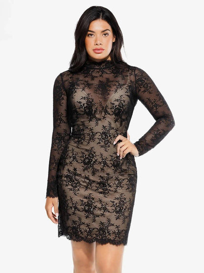 Shapewear 2-in-1 Lace Overlay Sculpting Dress
