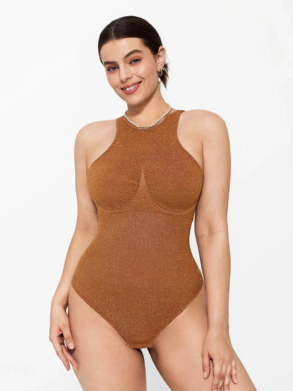 Shapewear Metallic Seamless Tummy-Control Bodysuit