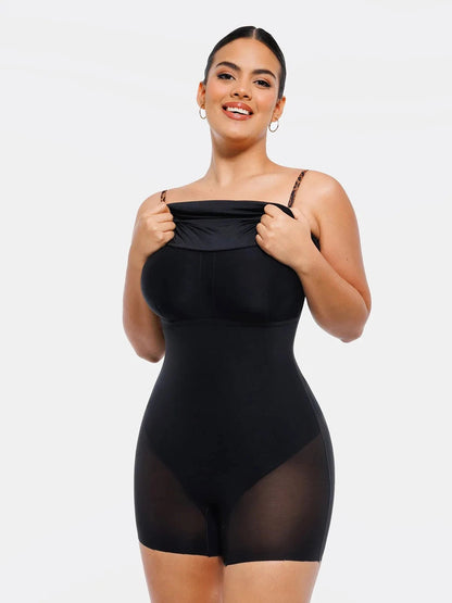 Popilush X Angela Shapewear Mesh Tummy Control Adjustable Strap Slip Dress