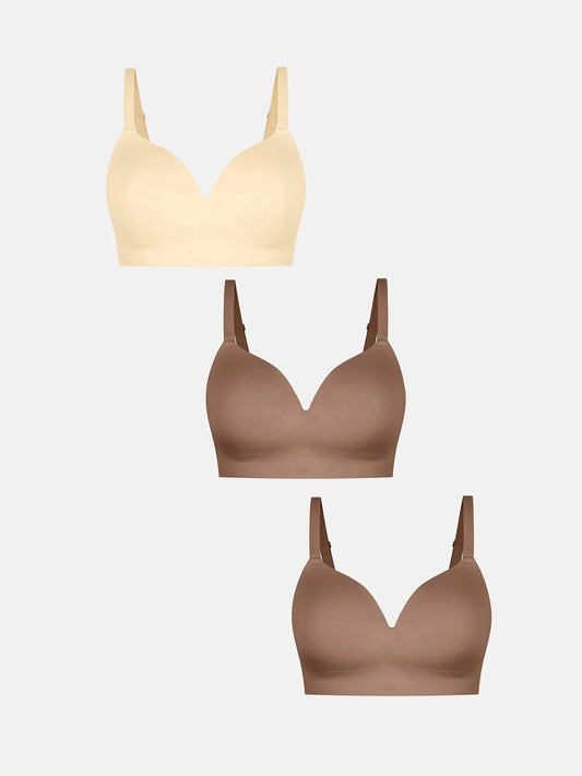 3-Pack ContourLift™ Seamless Wireless Shaping Push Up Bra Bundle