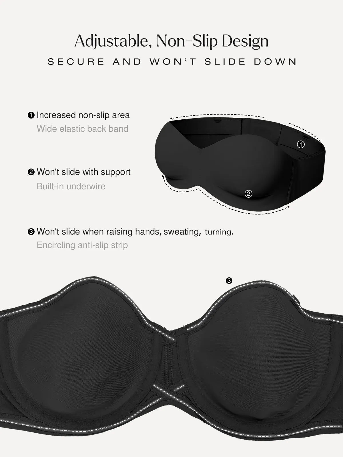 Push-Up Unlined Underwire Strapless Bra Bundle