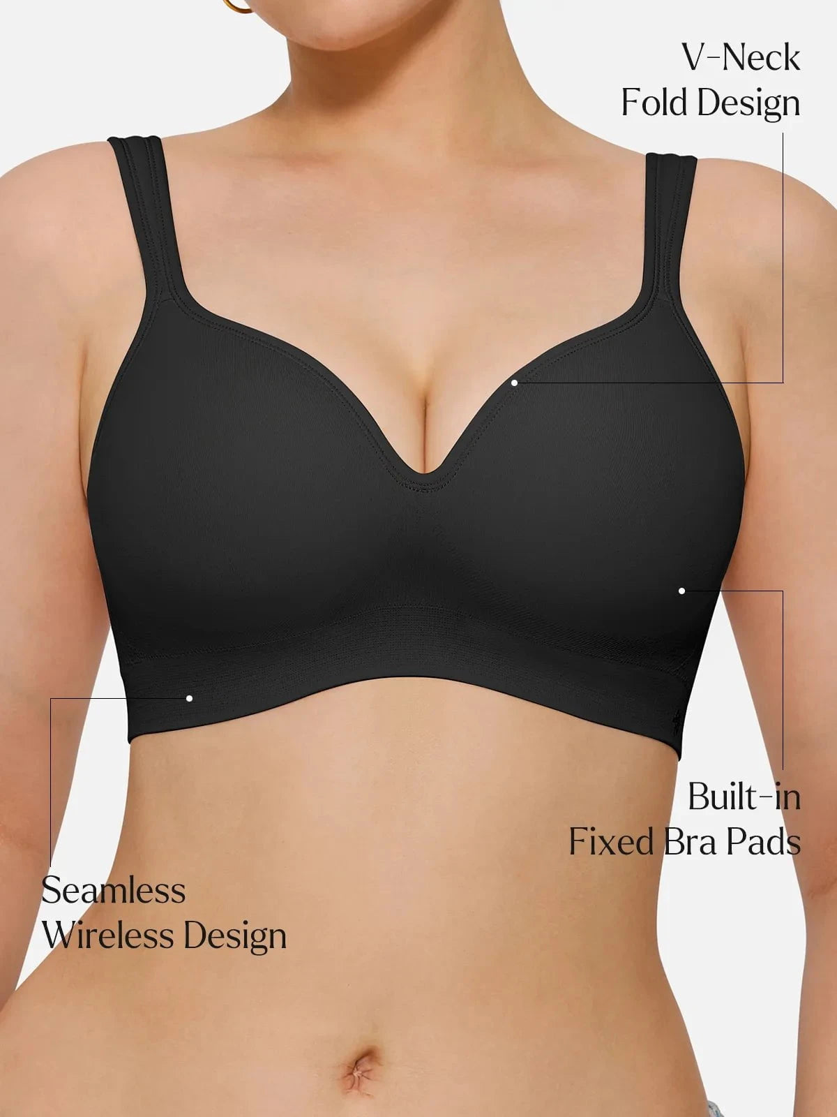 Seamless Wireless Adjustable Comfort Minimizer Support Bra
