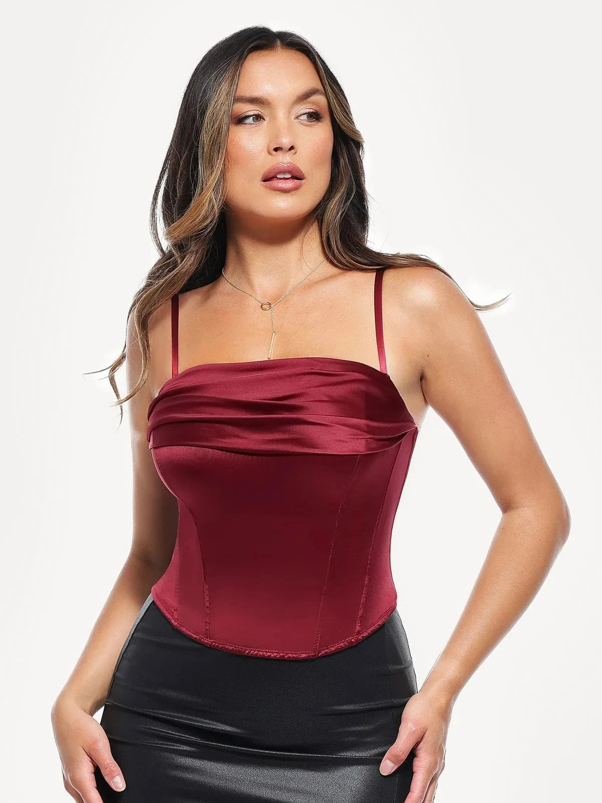 Draped Sculpting Floral-Print Camisole Top