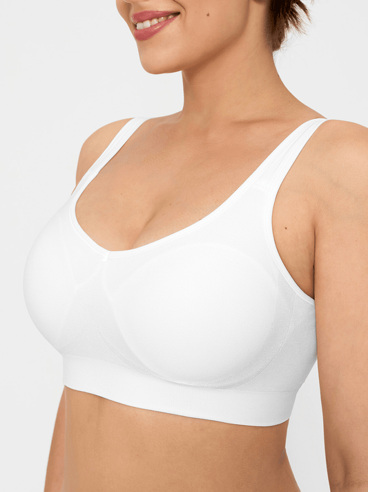 Seamless Adjustable Wide-Strap Underwire-Free Smoothing Bra