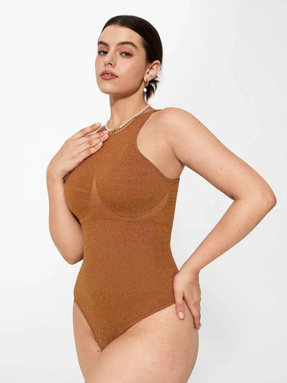 Shapewear Metallic Seamless Tummy-Control Bodysuit