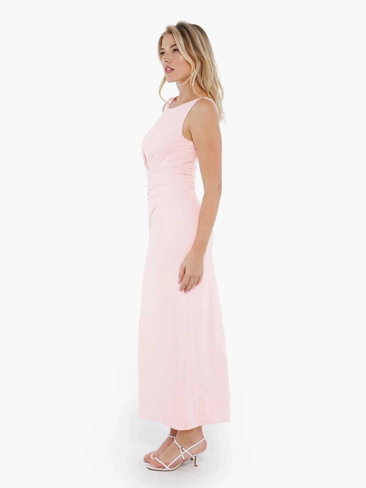 Shapewear Boatneck Draped Sculpting Maxi Dress