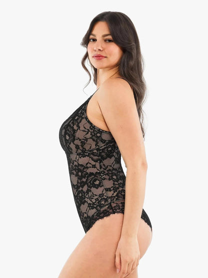Shapewear Firm Control Smoothing Full Lace Thong Bodysuit