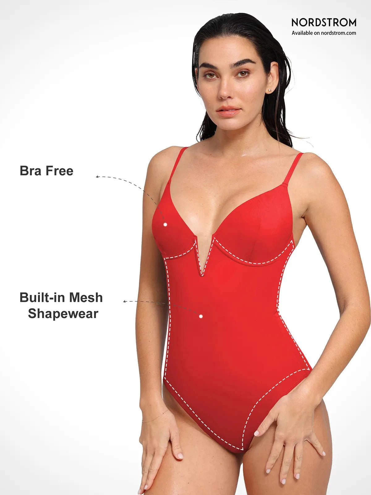 Shapewear Plunging V Slimming One-Piece Swimsuit