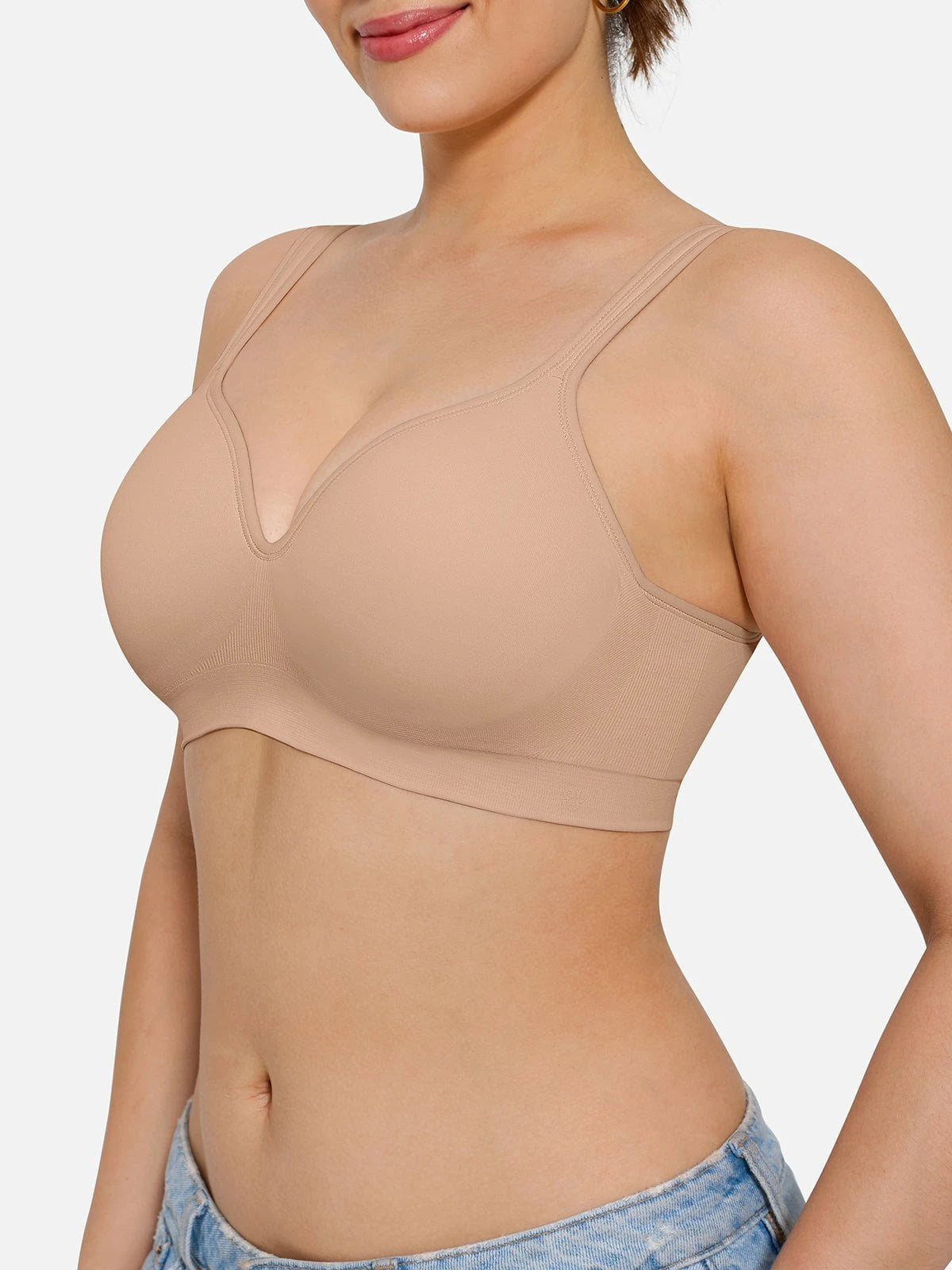 Seamless Wireless Adjustable Comfort Minimizer Support Bra