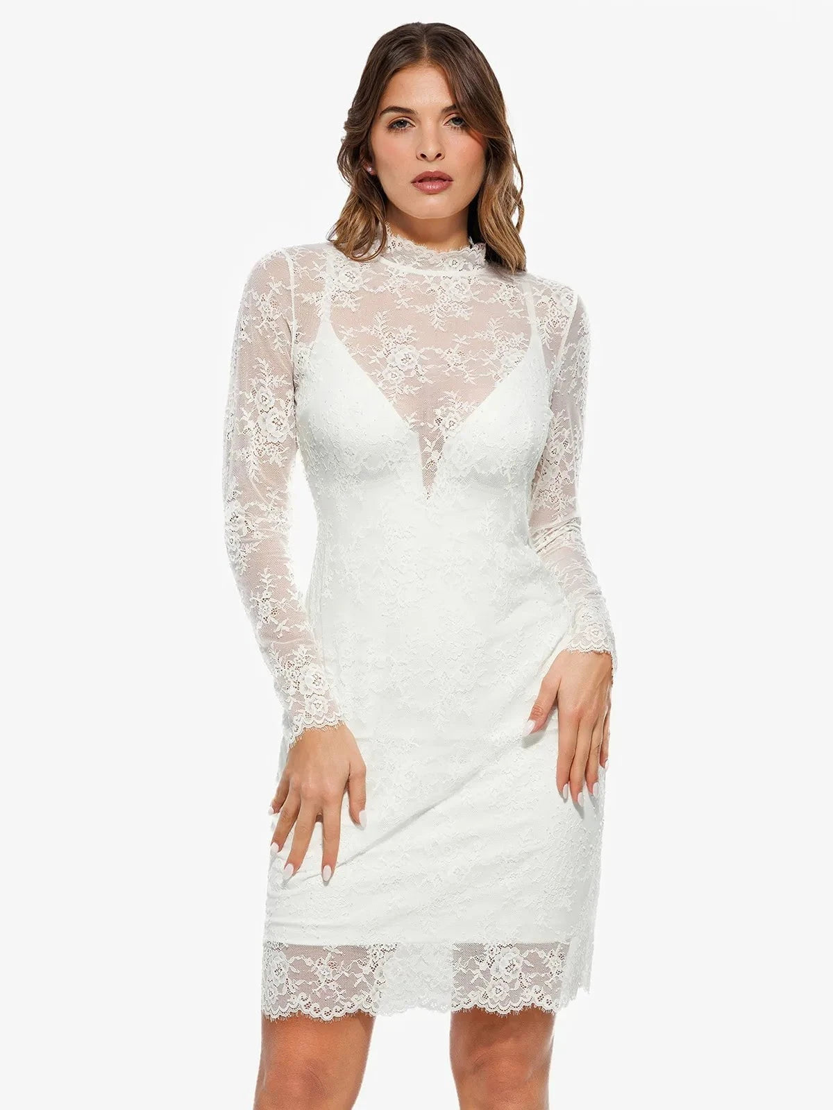 Shapewear 2-in-1 Lace Overlay Sculpting Dress