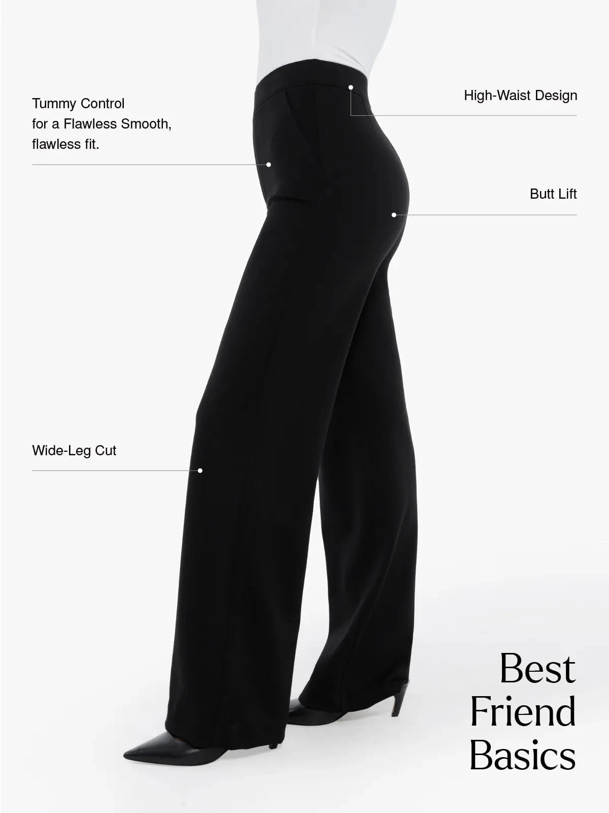 Shapewear Executive High Waisted Wide-Leg Ponte Pants