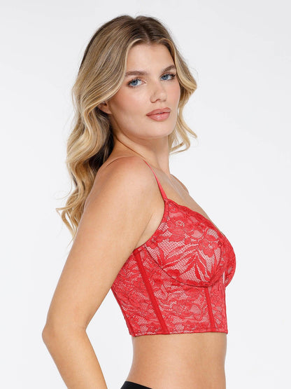 Full Coverage Longline Underwire Lace Bralette
