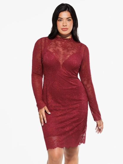 Shapewear 2-in-1 Lace Overlay Sculpting Dress