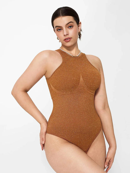 Shapewear Metallic Seamless Tummy-Control Bodysuit