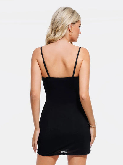 Popilush X Angela Shapewear Mesh Tummy Control Adjustable Strap Slip Dress