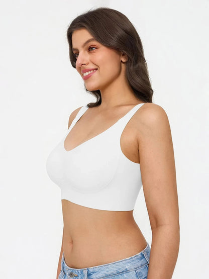 Wireless Wide Strap Everyday Supportive Push Up Comfort Bra