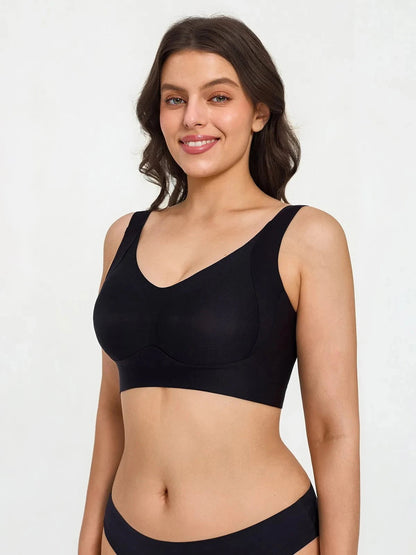 Wireless Wide Strap Everyday Supportive Push Up Comfort Bra