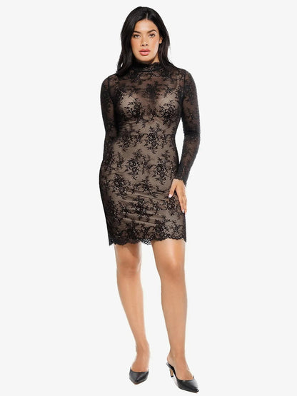Shapewear 2-in-1 Lace Overlay Sculpting Dress