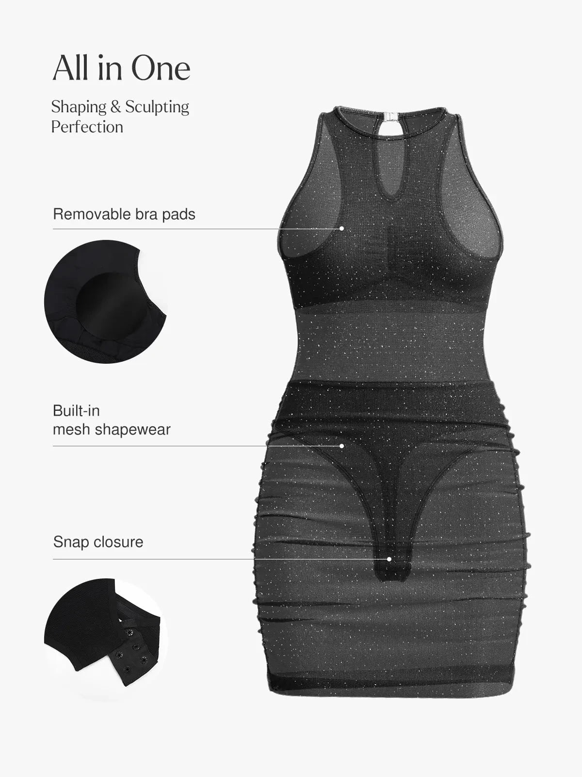 Shapewear Metallic Seamless Sculpting Dress