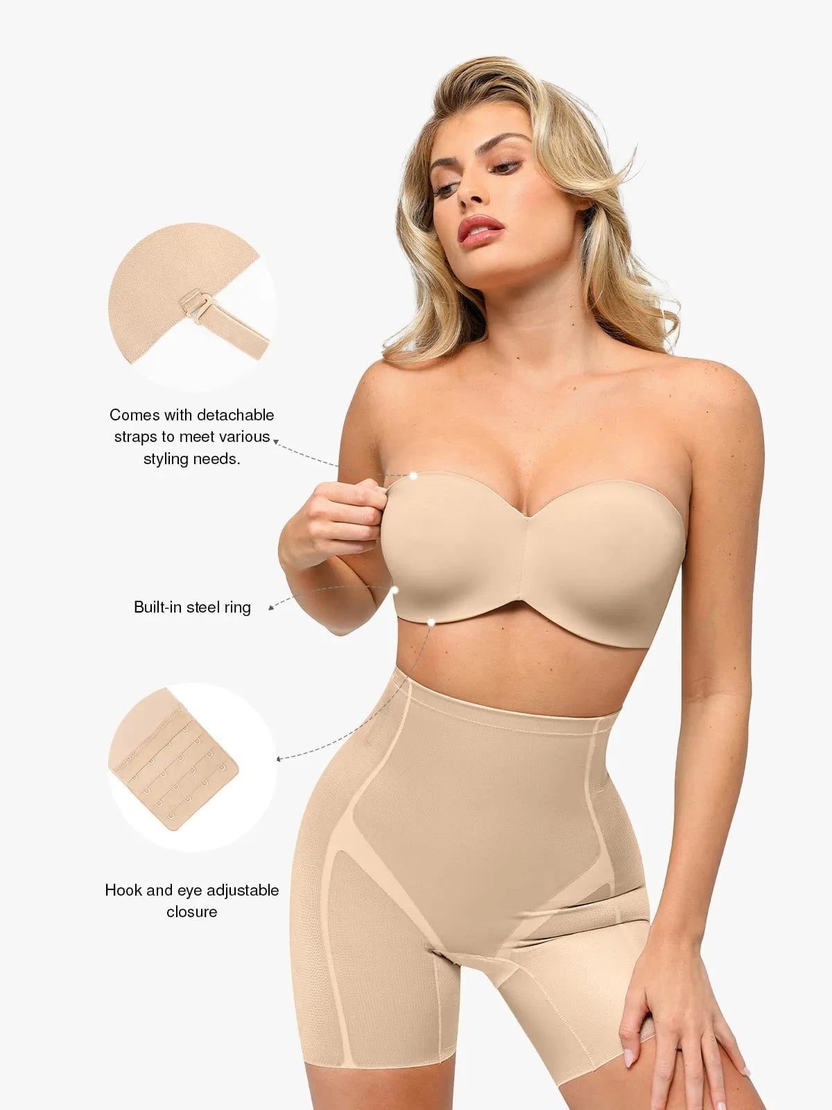 Push-Up Unlined Underwire Strapless Bra Bundle