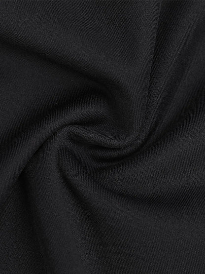 Shapewear Lace Trim V-Neck Long Sleeve Bodycon Mini Dress