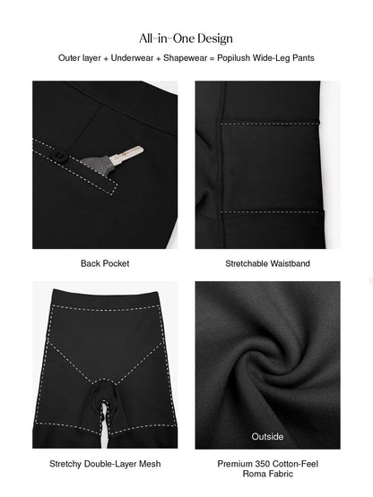 Shapewear Executive High Waisted Wide-Leg Ponte Pants