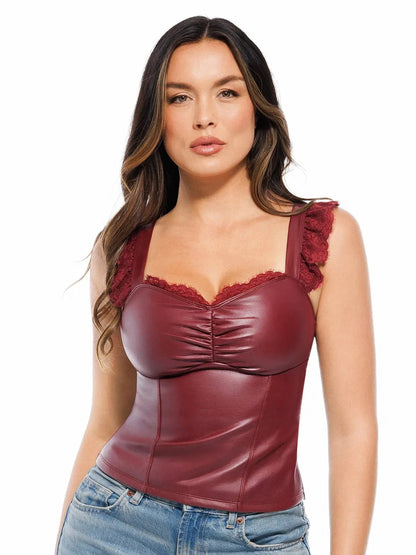 Lace Trim Sculpting Camisole Top