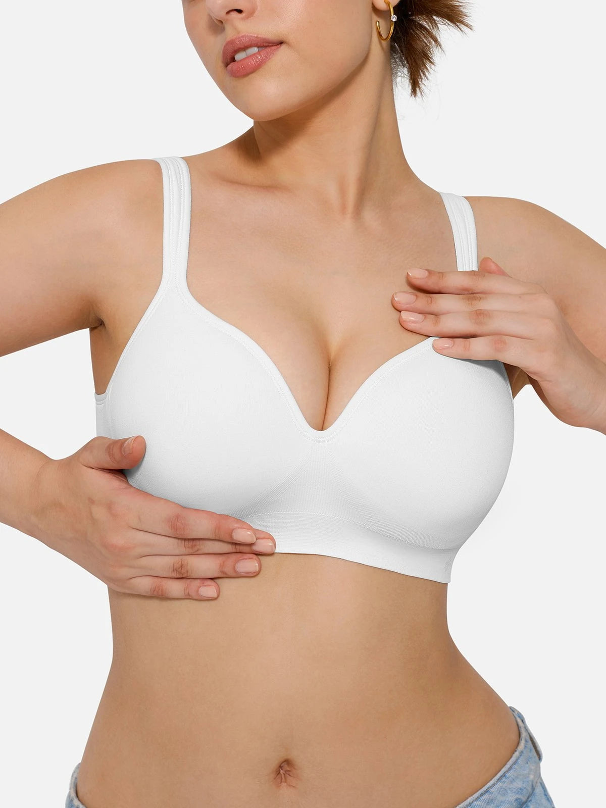 Seamless Wireless Adjustable Comfort Minimizer Support Bra