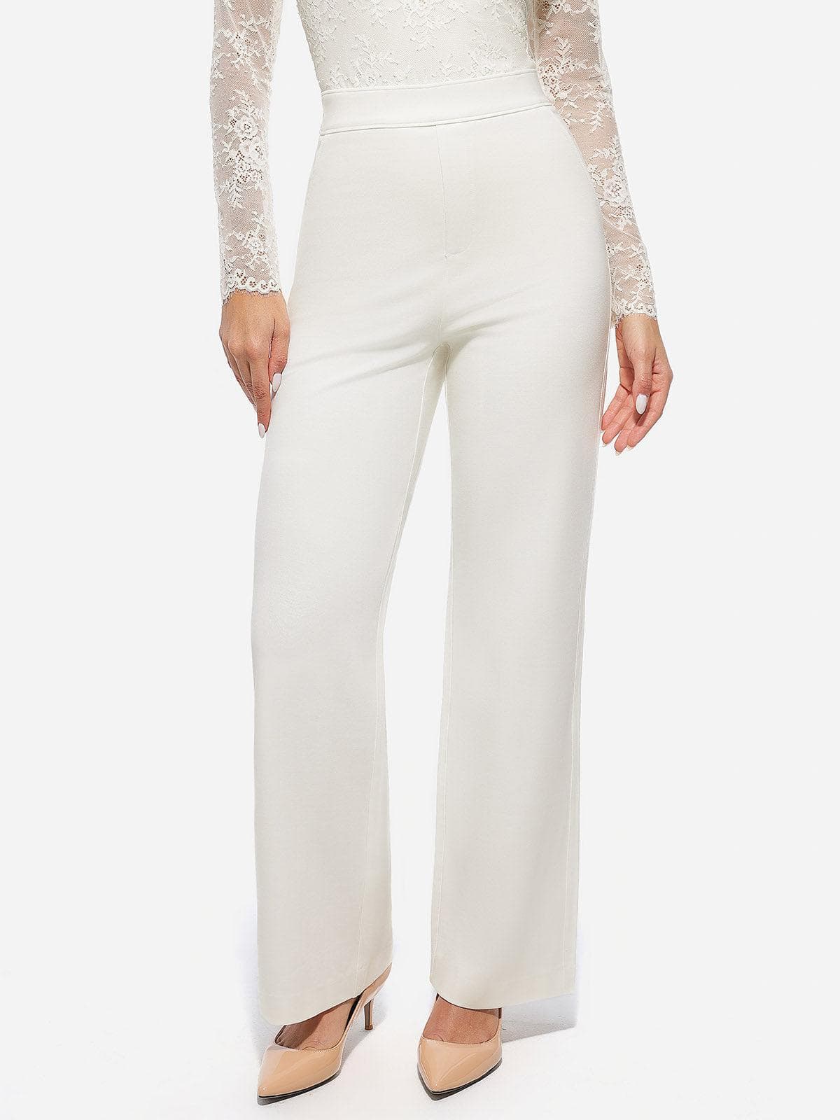 Shapewear Executive High Waisted Wide-Leg Ponte Pants